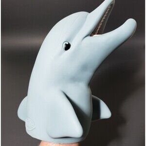 Vintage Flipper Dolphin Hand Puppet Porpoise 1996 Squirts Water